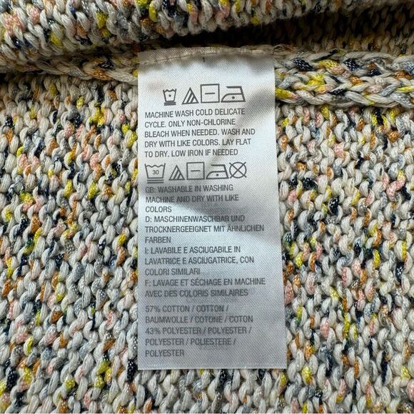 Naturals D&Co Women's Short Sleeve Open Multicolor Cardigan Sweater 1X Draped - Picture 13 of 16